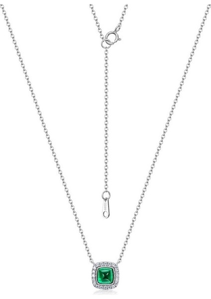 S925 Gümüş Zümrüt Kolye Değerli Taş Retro Avrupa ve Amerikan Tarzı Hafif Lüks Asil (Yurt Dışından) fırsatları