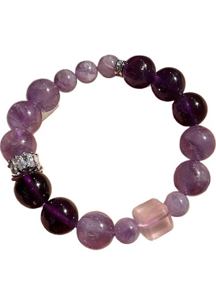 Dokuz Mor Ateş Doğal Ametist Bileklik Kadın El Takısı Lavanta Kristal Bileklik (Yurt Dışından)