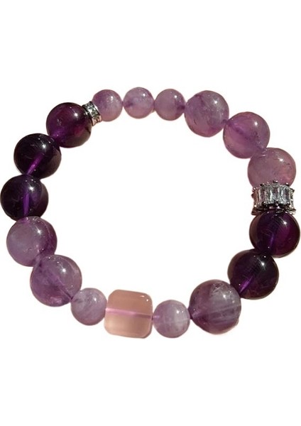 Dokuz Mor Ateş Doğal Ametist Bileklik Kadın El Takısı Lavanta Kristal Bileklik (Yurt Dışından) fiyatları