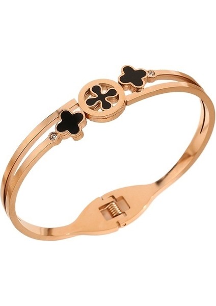 Kadınlar Için Yeni Siyah Kabuk Titanyum Çelik Bilezik, Şık ve Çok Yönlü (Yurt Dışından)