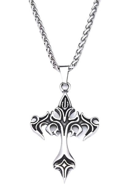 Kişilik Trendi Kolye Erkek Retro Trend Havalı Kişilik Punk Titanyum Çelik Zincir Hip-Hop Zincir Aksesuarları (Yurt Dışından)