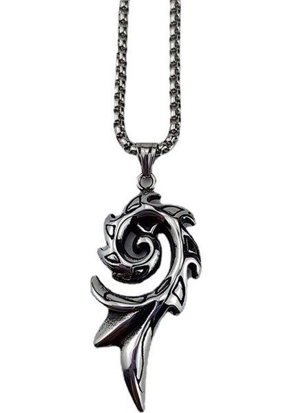 Phoenix Flame Titanyum Çelik Erkek Kolye Erkek Kare Inci Paslanmaz Çelik Kolye (Yurt Dışından) modelleri