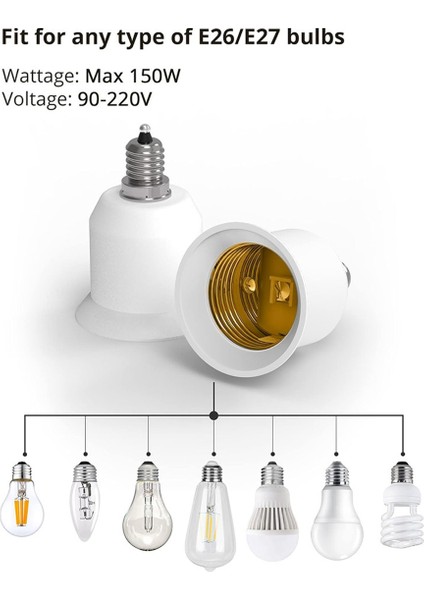 E12'DEN E26'YA Adaptör E12 Işık Soketi Orta Taban E26 E27 Dönüştürücü (Yurt Dışından) fırsatları