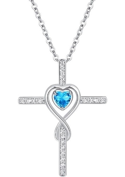 2025 Yeni Yıldız Taş Kolye Moda Aşk Sonsuz Aşk Haç Kolye (Yurt Dışından)