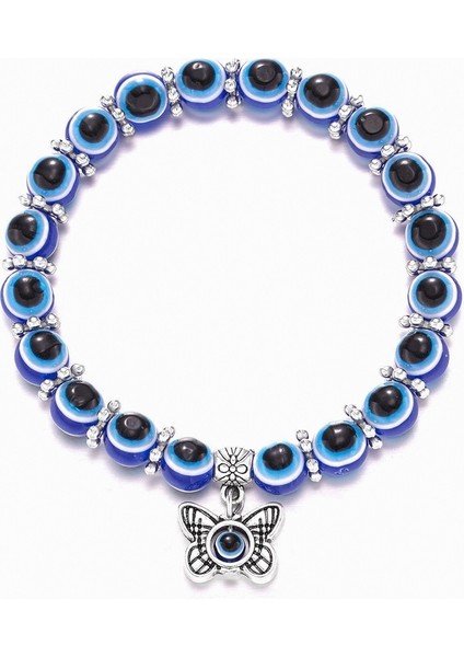 Erkek Nazar Boncuğu Bileklik Kelebek Fil Hayvan Kolye Reçine Mavi Göz Boncukları Fatima Palmiye Bileklik (Yurt Dışından)