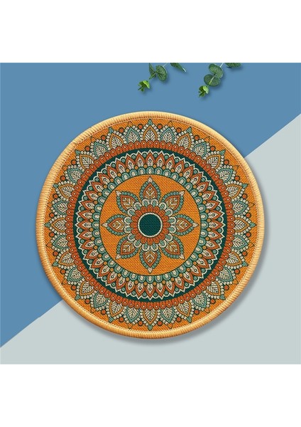 Rüzgar Bardak Altlığı Taklit Keten Kauçuk Altlık Ev Dekoratif Zemin Matı Isı Yalıtımı Masa Matı Su Bardak Altlığı Fare Altlığı 20CM (Yurt Dışından)