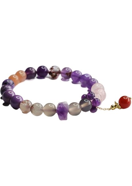 Yaz Doğal Dokuz Mor Ateş Çok Hazineli Kristal Bilezik Iyi Şans Bileziği (Yurt Dışından)