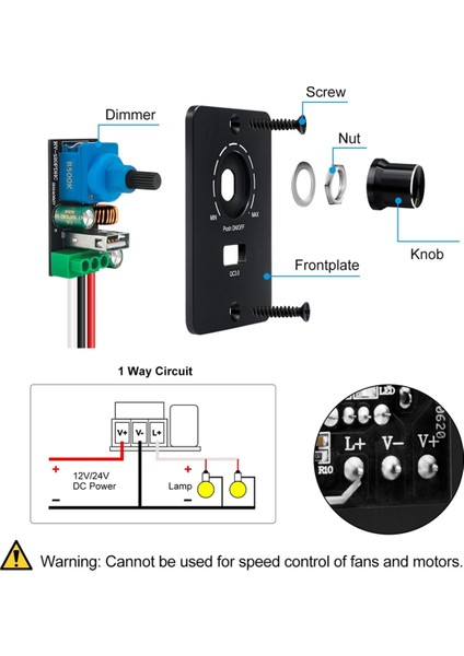 Dc 12-24 V LED Dimmer Pwm Dimmer Anahtarı 5 A 3 Kablolu Dimmer (Yurt Dışından) modelleri