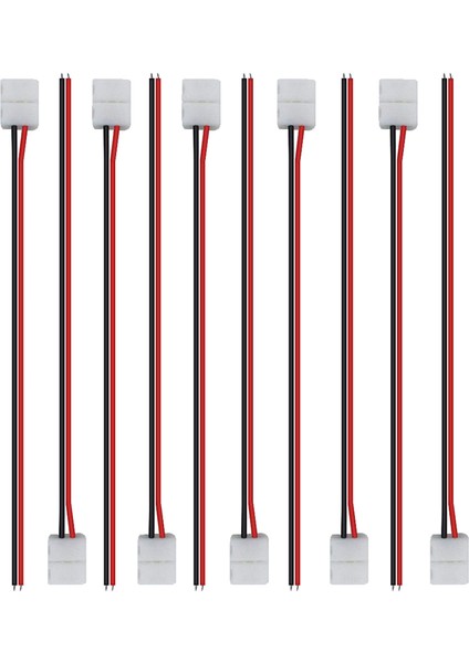 50 Adet LED Bant Konnektörü 2pin LED Şerit Aksesuarları Konnektörleri 8mm (Yurt Dışından)