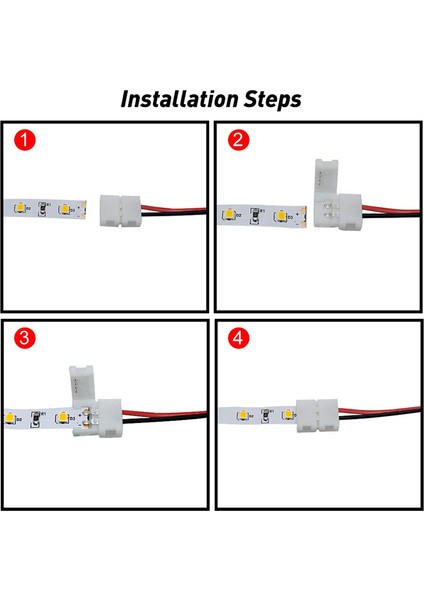 50 Adet LED Bant Konnektörü 2pin LED Şerit Aksesuarları Konnektörleri 8mm (Yurt Dışından) modelleri