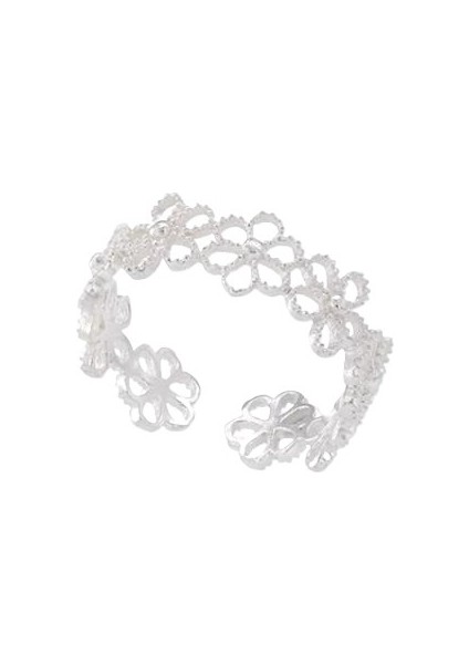 Yeni Içi Boş Çiçek Yüzük Gümüş Kaplama Kadın Çok Yönlü Moda Nazik Mizaç Niş Işaret Parmağı Yüzük (Yurt Dışından)