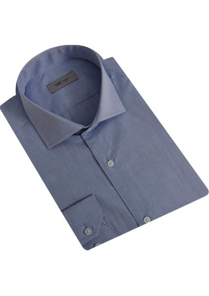 Gri Mavi Comfort Fit Uzun Kol Gömlek fiyatları