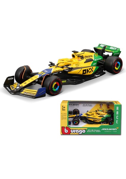 Bburago Bimeigao 1:43 F1 Yarış Arabası 2024 Monaco MCL38 Mclaren Simülasyon Alaşım Araba Modeli (Yurt Dışından)