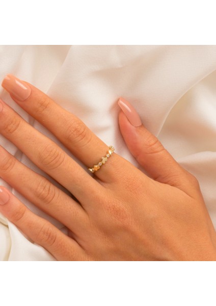 Gümüş Yüzük - Kalp Sadakat Yemini (Pırlanta)Taşlı 925 Ayar Gümüş Sıralı Alyans Yüzük-Hediye 925 Ayar Gümüş Yüzük