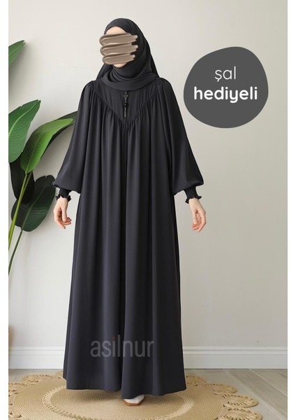 Elif Ferace Şal Hediyeli Takım Füme