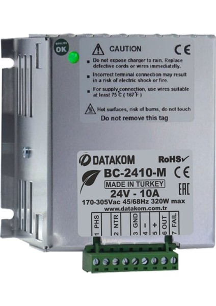 BC-2410-M ,220VAC 24VDC/10A Akü Şarj