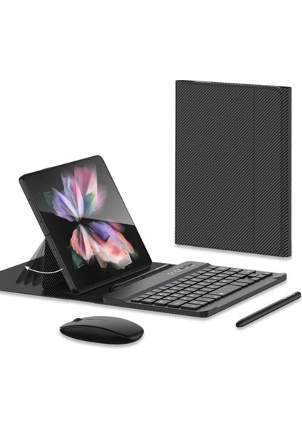Universal Universal Kılıf Fold Klavye - Karbon Siyah