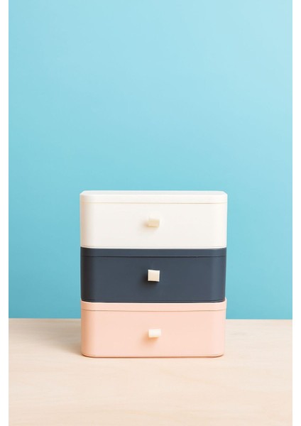 Renkli 3'lü Çekmeceli Takı ve Makyaj Düzenleyici Seti fiyatları