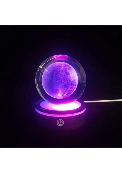 USB&039LI Plastik Altlıklı Dolunay Dönen Cam Küre