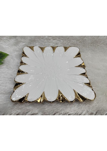 Roy Kıng Flora Gold Kare Sunum Tabak 28*28