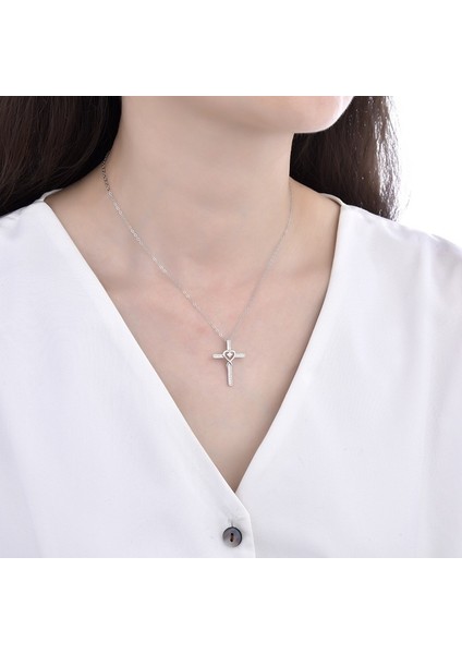 Kadınlar Için 925 Ayar Gümüş Haç Kolye, Şık ve Çok Yönlü, Yüksek Kaliteli Sonsuz Kalp Şeklinde Köprücük Kemiği Zinciri (Yurt Dışından) fiyatları