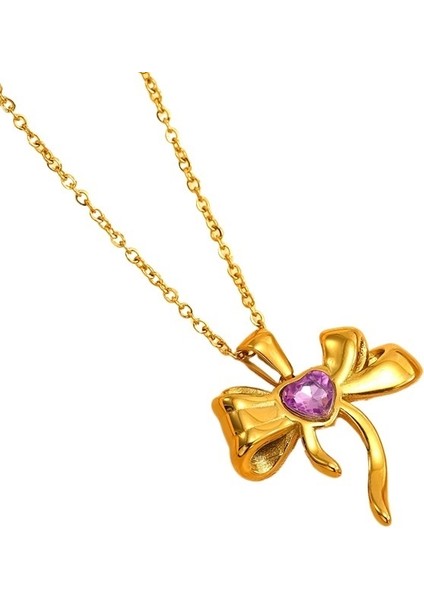 Ins Moda Paslanmaz Çelik Kolye Elmas Yay Kolye Ucu Mizaç Soğuk Stil Kolye Köprücük Kemiği Zinciri (Yurt Dışından) fiyatları