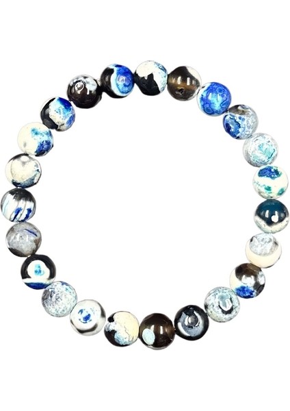 Mavi Akik Taşlı Ayarlanabilir Bileklik (Yurt Dışından)