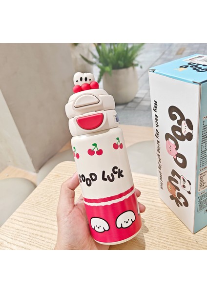 Yalıtımlı Bardak Pipetli Ikili Içme Bardağı Paslanmaz Çelik Vakumlu Kupa Öğrenci Bardağı (Yurt Dışından)