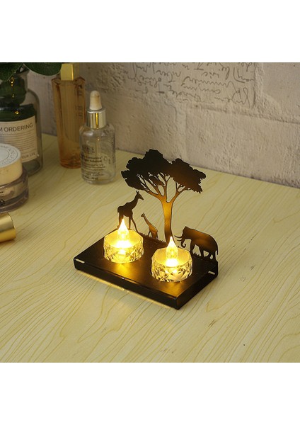 Siyah Süs Mum Işığında Akşam Yemeği Romantik Dekorasyon Sahne Ayarı (Yurt Dışından)