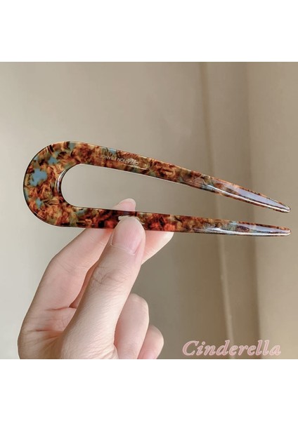 France Handmade Topuz Tokası 13CM - Lüks Kemik Saç Topuz Çubuğu - Yeni Sezon Çubuk Toka (Model-2)