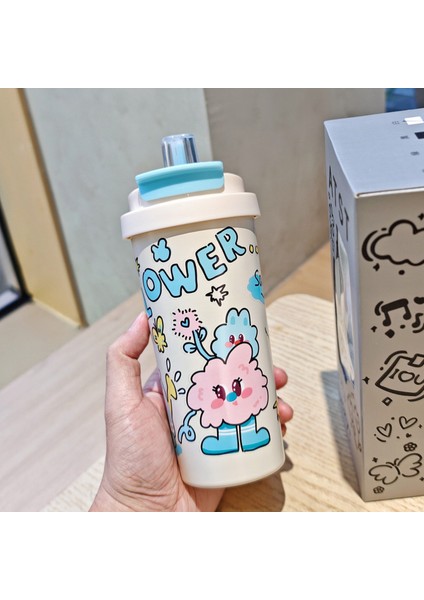 Karikatür Kahve Fincanı Vakumlu Pipet Dak Paslanmaz Çelik Su Dağı Hediyelik Daklar (Yurt Dışından)