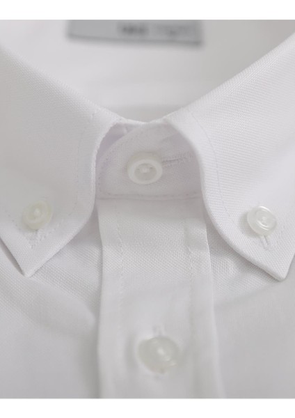 Beyaz Comfort Fit Uzun Kol Oxford Klasik Gömlek modelleri