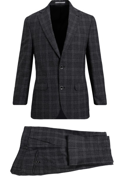 Gri Slim Fit 6 Drop Takım Elbise