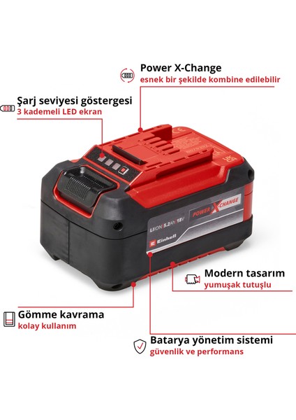 5.2 Ah Plus Akü Power X-Change (Li-Ion Akü, 18 V, 5.2 Ah, Tüm Power X-Change cihazları ile uyumlu) - 4511437 fiyatları