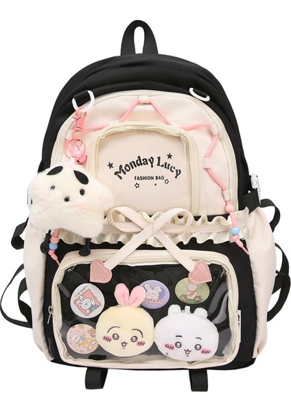 Sevimli Yüksek Yüzlü Ortaokul Öğrencisi Kız Sırt Çantası (Yurt Dışından)