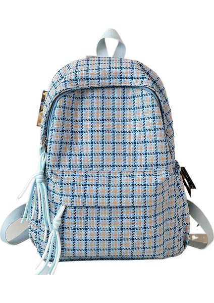 Lise Öğrencileri Için Ekose Sırt Çantası (Yurt Dışından)