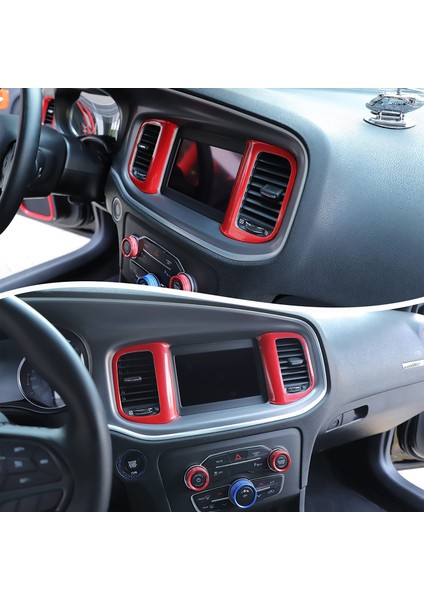 Hava Çıkışı Trim Kapağı Klima Merkezi Kontrol Ac Panel Havalandırma Trimi 2015-2021 Dodge Şarj Cihazı Aksesuarları, Kırmızı (Yurt Dışından) indirimleri