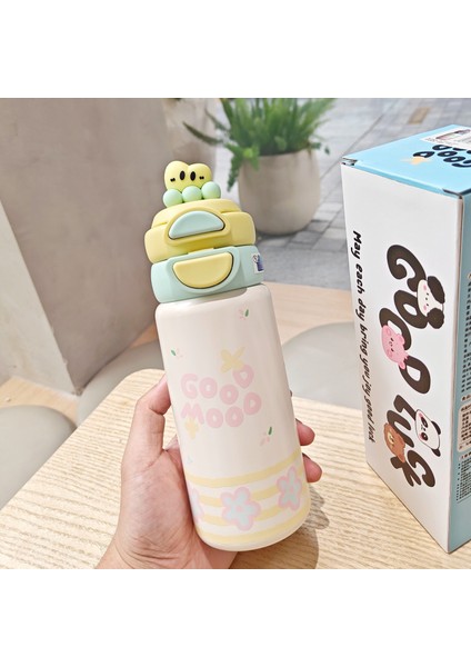 Yalıtımlı Bardak Pipetli Ikili Içme Bardağı Paslanmaz Çelik Vakumlu Kupa Öğrenci Bardağı (Yurt Dışından)