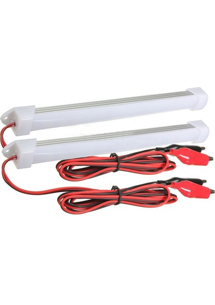 2x 12 V Araba LED Smd Iç Işık Çubuğu Tüp Şerit Lamba Van Tekne Karavan Karavan Soğuk Beyaz (Yurt Dışından)