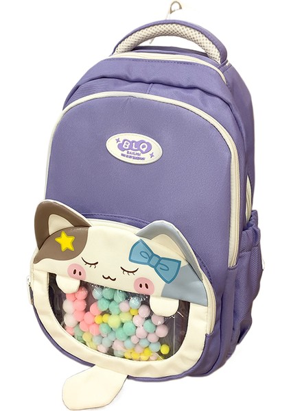 Sevimli Yüksek Yüzlü Kedi Sırt Çantası (Yurt Dışından)