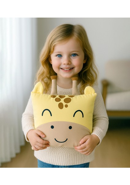 Zürafa Dekoratif Uyku Arkadaşı Yastık – Bebek ve Çocuk Odası Jungle Temalı Yastık