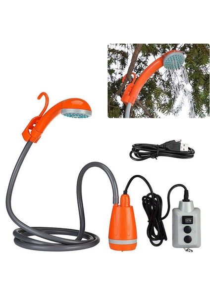 Taşınabilir Kamp Duşu Açık Hava Kamp Duş Pompası Şarj Edilebilir Duş Başlığı Açık Hava Kamp Ekipmanları Turuncu ve Gri (Yurt Dışından) fırsatları