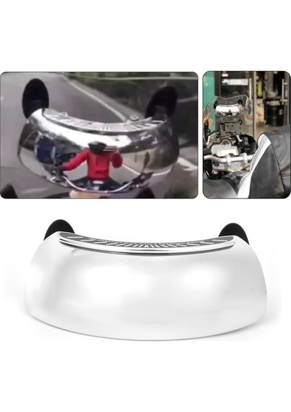Motosiklet Dikiz Aynası Krom 180 Ultra Geniş Açı Merkezi Ön Cam Montajı Evrensel (Yurt Dışından) modelleri