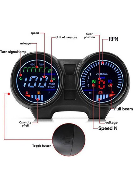 Brezilya Için Tıtan Için Honda CG150 2004-2009 Dijital LED Motosiklet Sıcaklık Ölçer Hız Göstergesi (Yurt Dışından) fiyatları