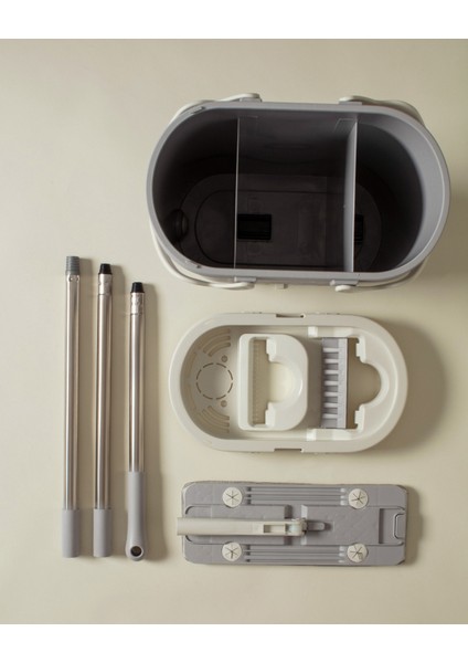 Verly 3 Bölmeli Tablet Mop Seti - Gri
