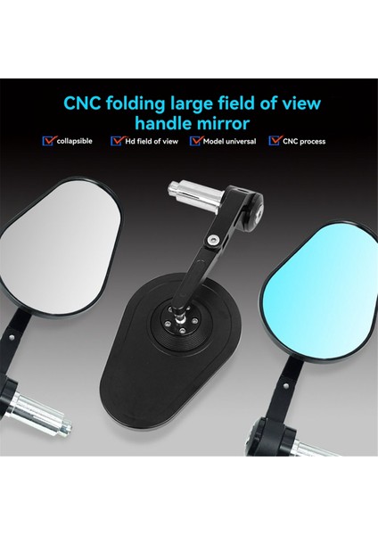 Motosiklet Evrensel Dikiz Aynası Katlanabilir Ayarlanabilir Anti-Dazzle Ayna 13MM-14MM Veya 17MM-19MM Gidona Uygun B Cam (Yurt Dışından) modelleri