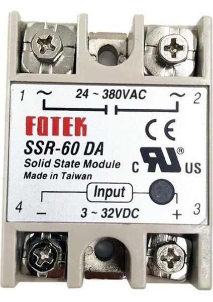 SSR-60DA ,1-FAZ/380V/60A 3V..30VDC Dc-Ac Ssr