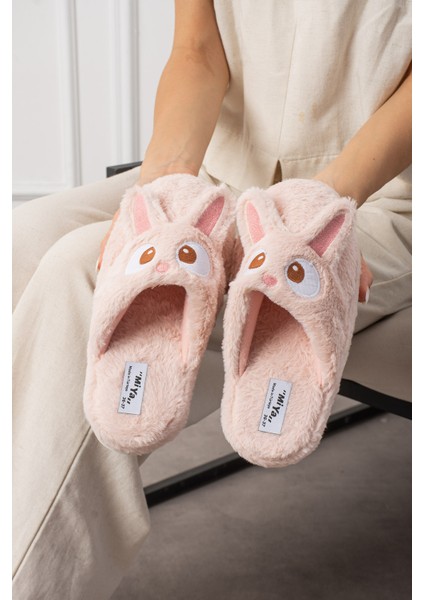 Kadın Ev Terliği Yumuşak Peluş Kaymaz Taban