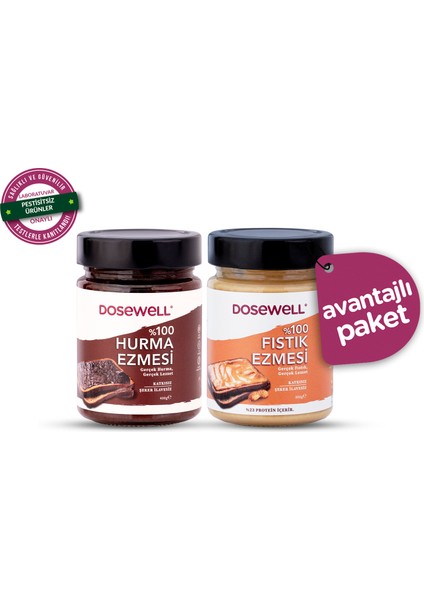 Doğal Ezme Ikilisi – Katkısız Hurma ve Fıstık Ezmesi, Enerji Kaynağı