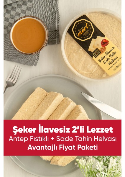 Bayram Mert Şeker Ilavesiz Ikili Helva Paketi – Antep Fıstıklı + Sade (450 gr x 2) fiyatları